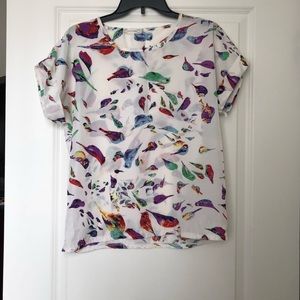 Bird Print Top-Large